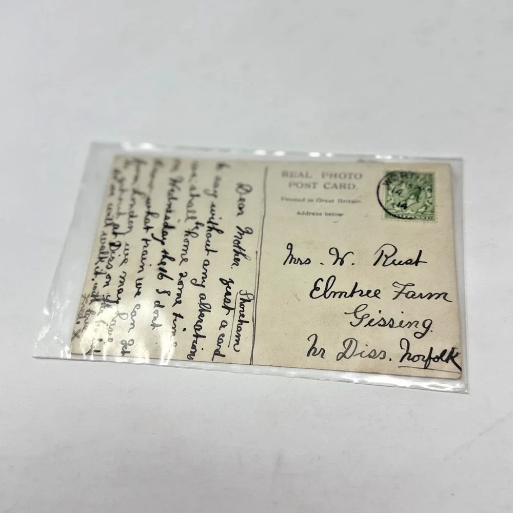Vintage WWI Greetings from Shoreham Camp Real Photo Postcard RPPC